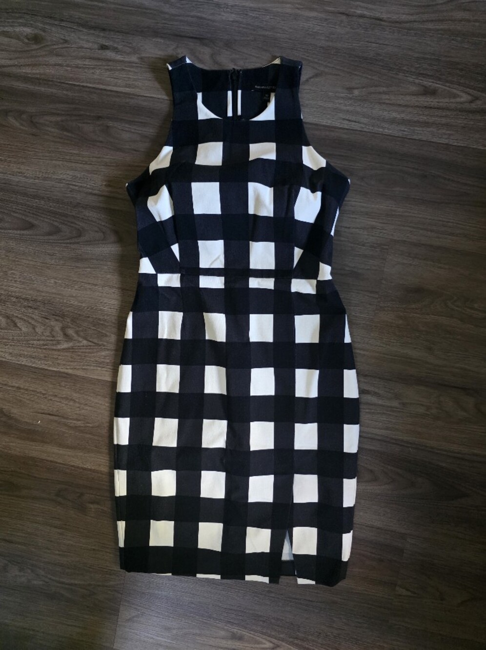 Banana Republic Black and White Gingham Sheath Dress Size 10